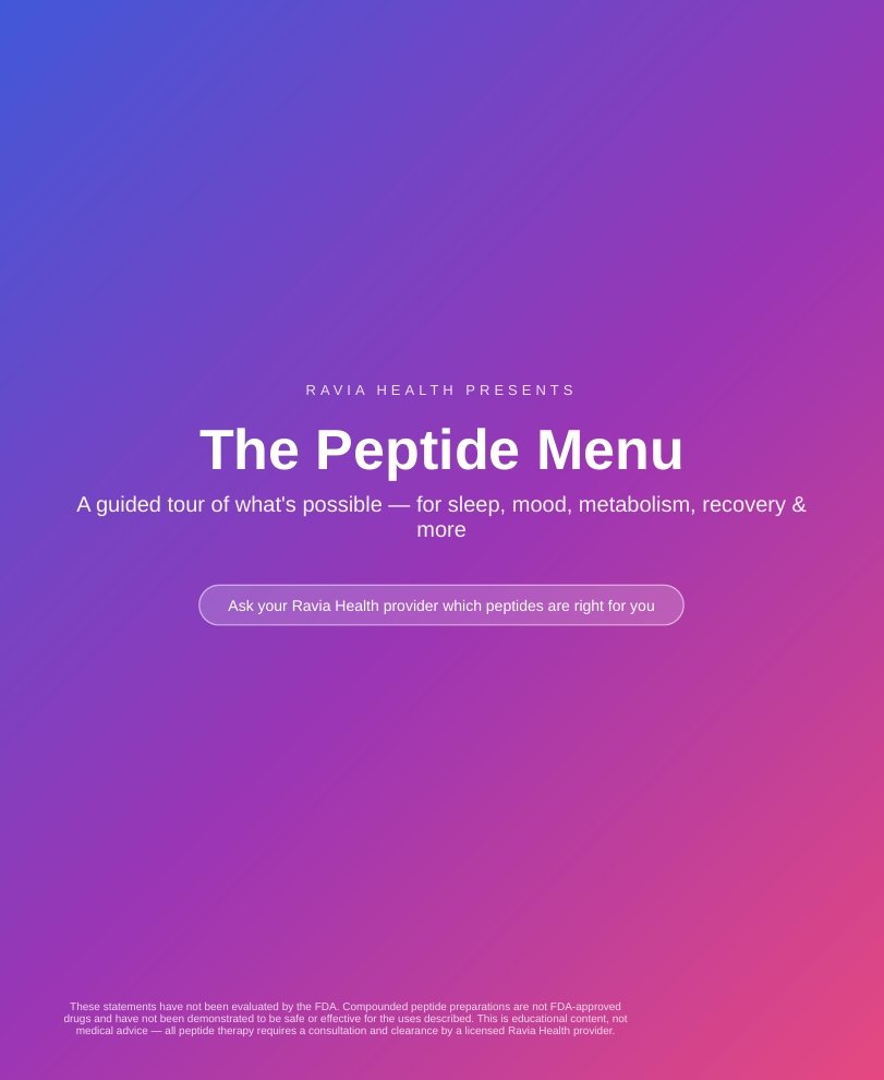 Ravia Health Peptide Menu brochure